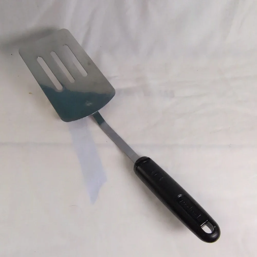 GoodCook Slotted Spatula, Black Plastic Handle & Metal, Kitchen Utensil